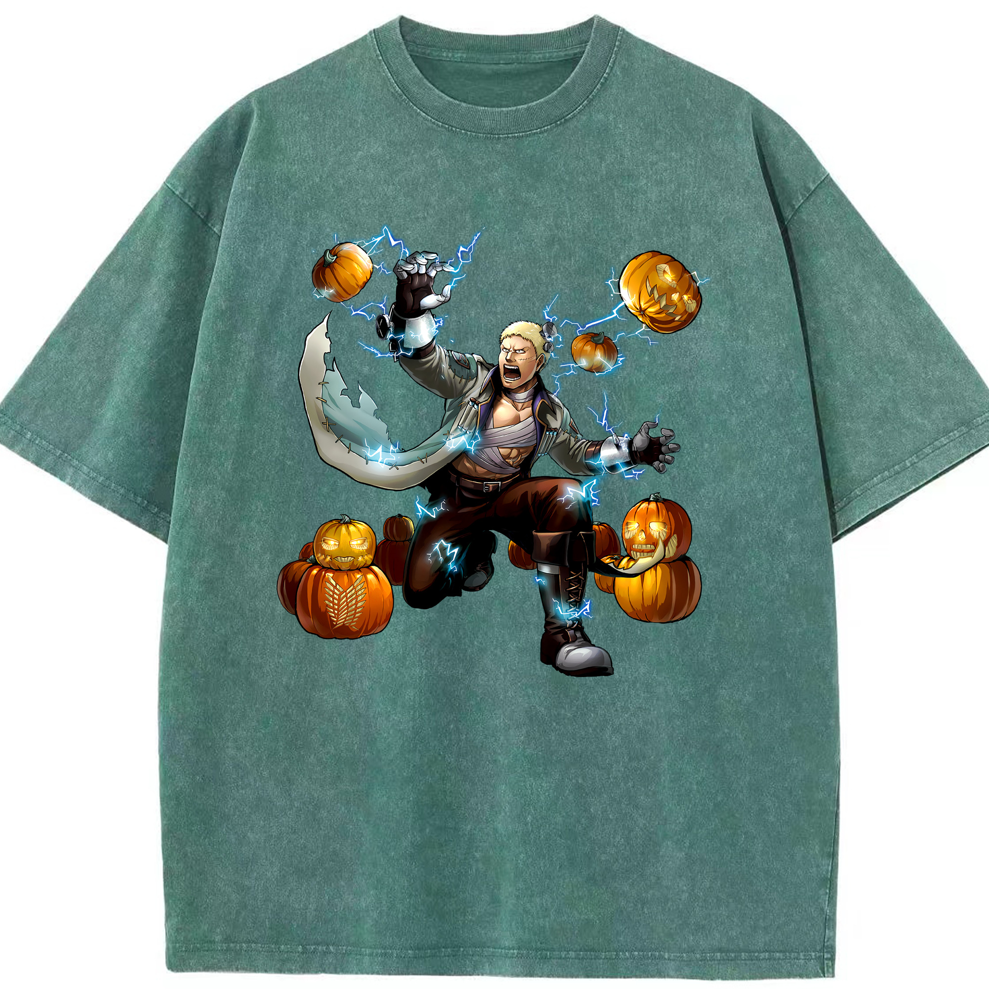 （画像用） 進撃の巨人 ライナー・ブラウン Attack on Titan Reiner Braun 綿100% ヴィンテージ風 半袖Tシャツ（フロントプリント）